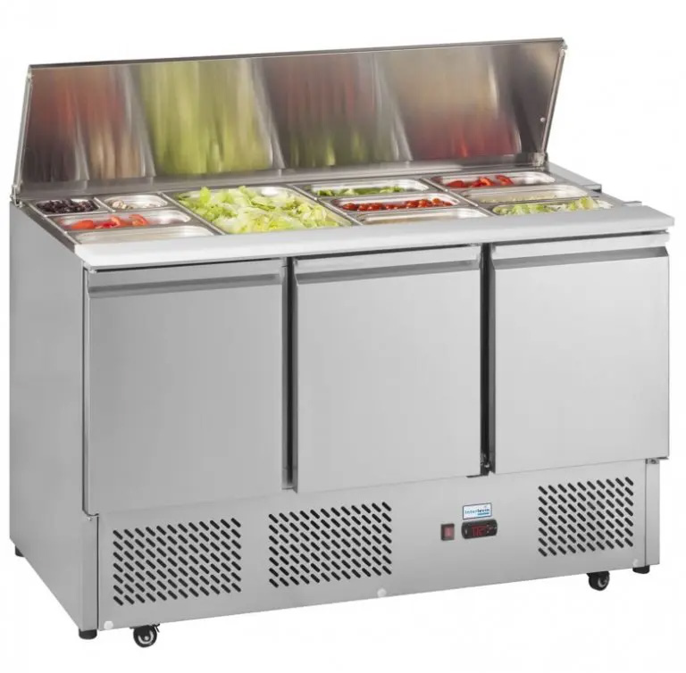 3 Door Under Counter Chiller with Salad Counter